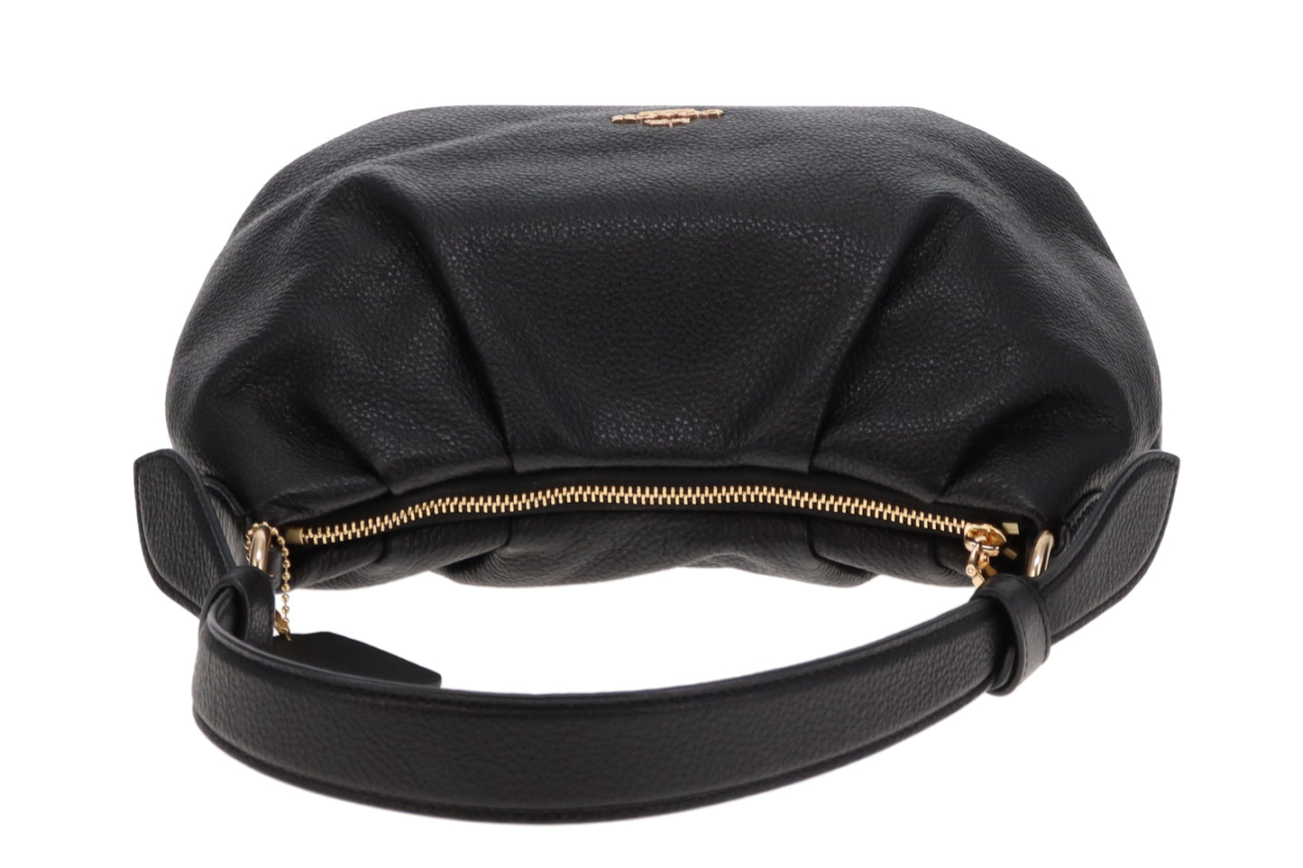 Coach Everly Shoulder Bag Black Pebbled Leather