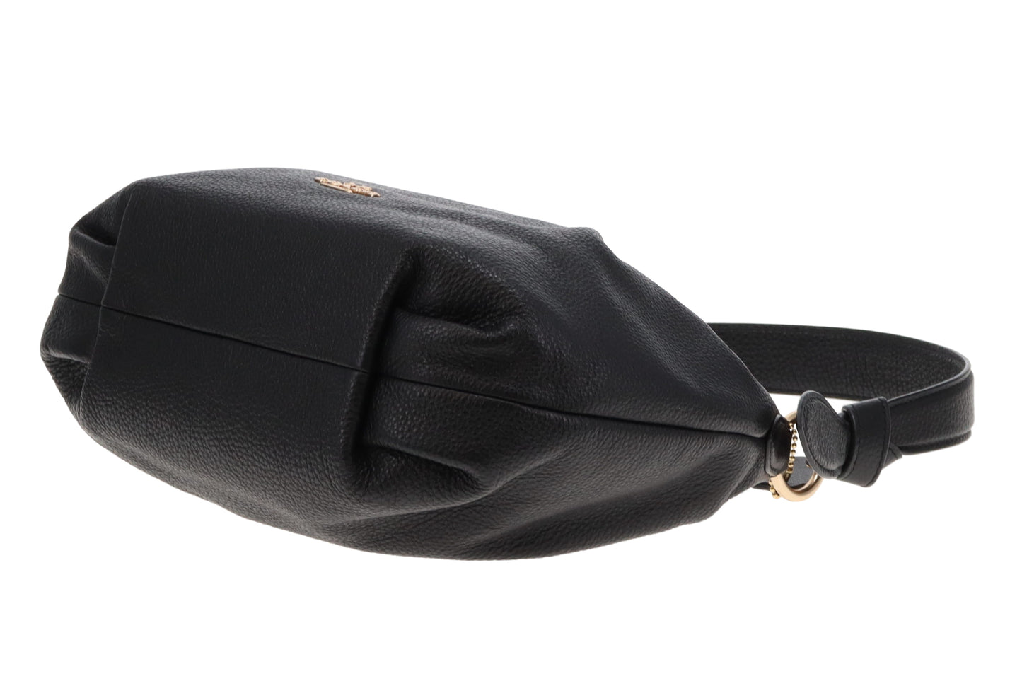 Coach Everly Shoulder Bag Black Pebbled Leather