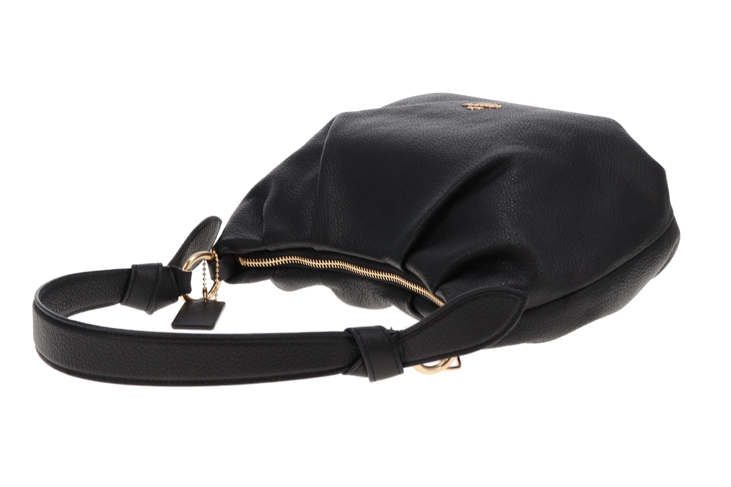 Coach Everly Shoulder Bag Black Pebbled Leather