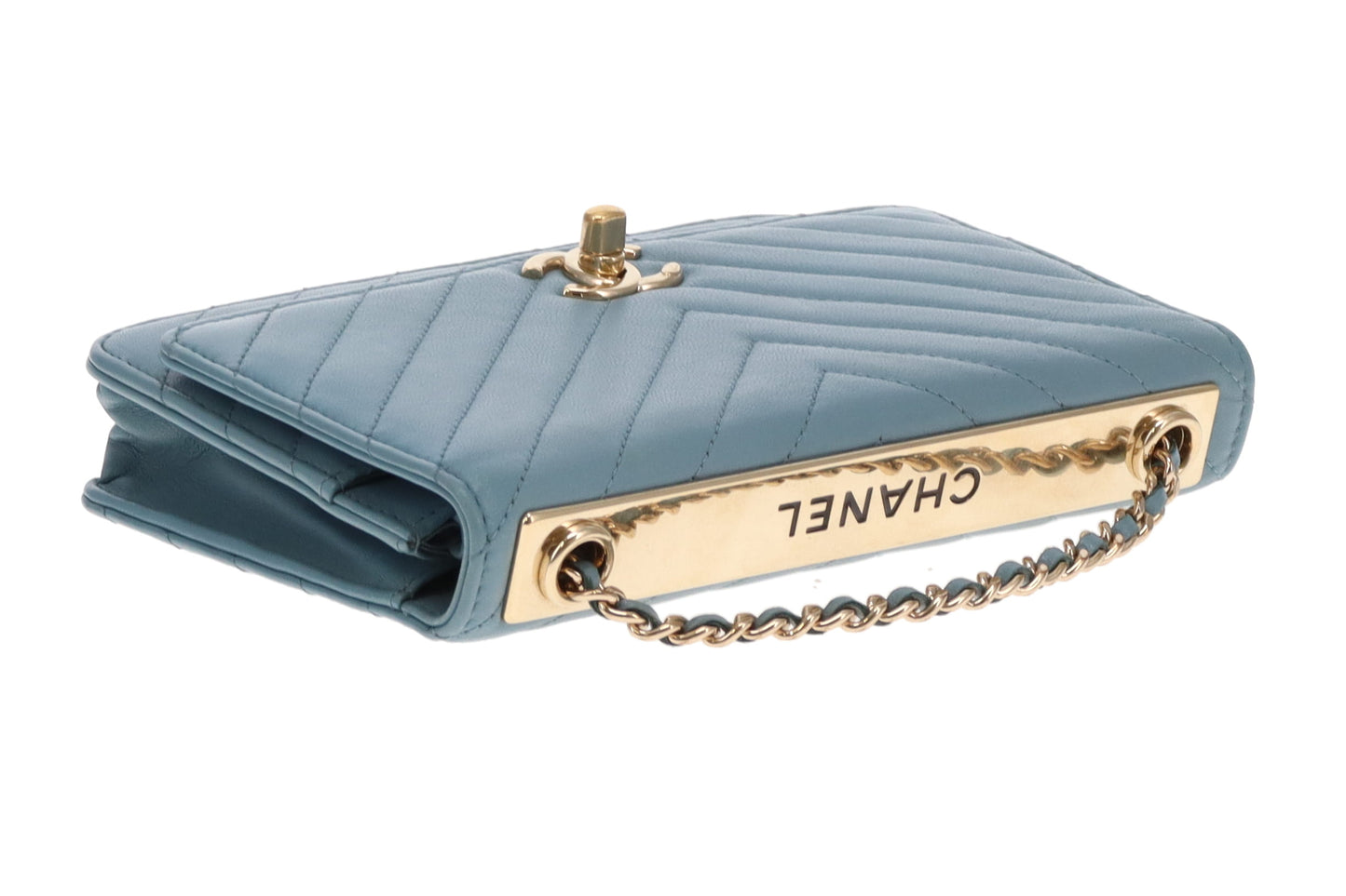 Chanel Trendy Wallet on Chain Sea Blue GHW 2018