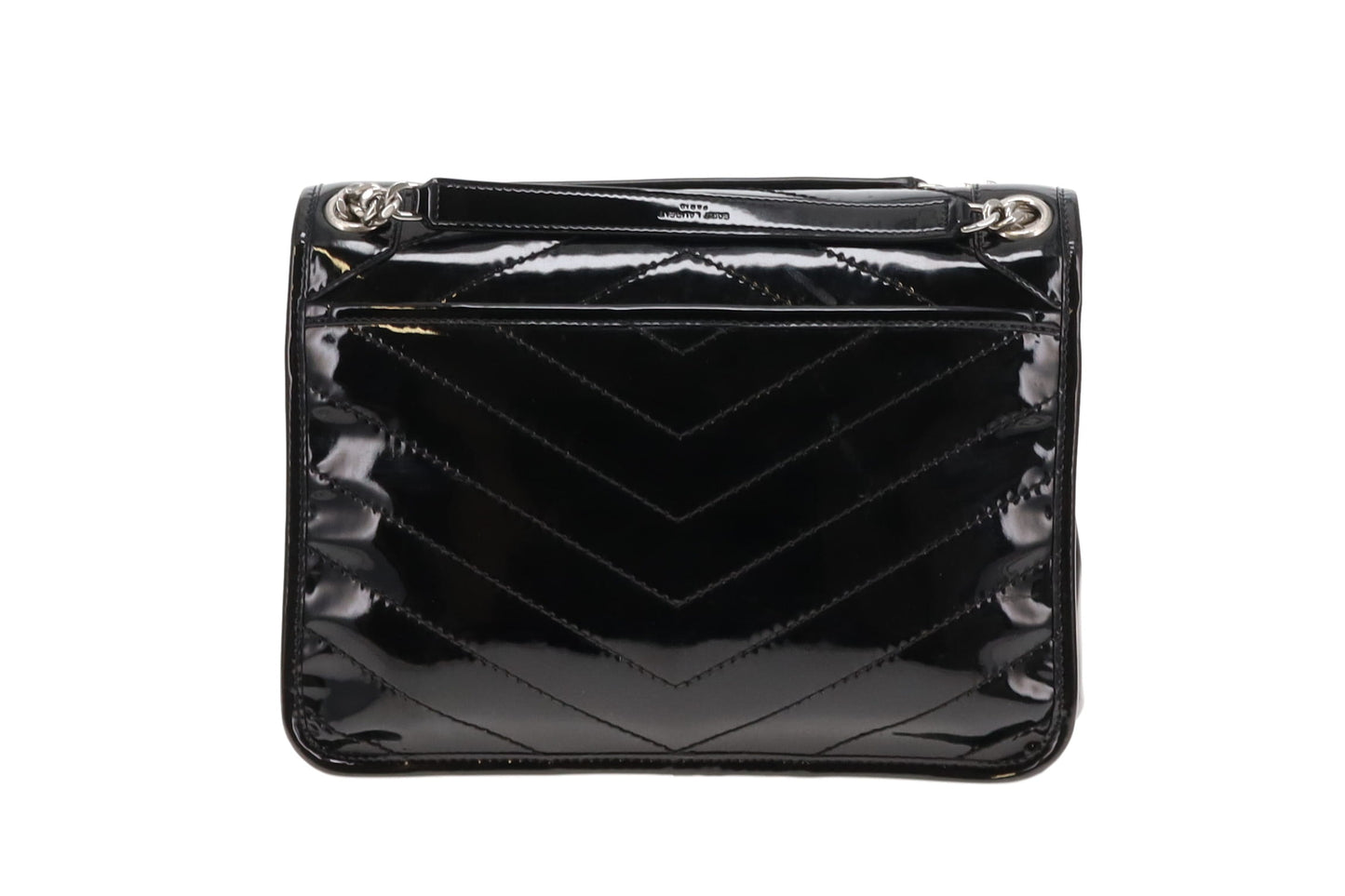 Saint Laurent All Black Patent Leather SHW Medium Niki 2023