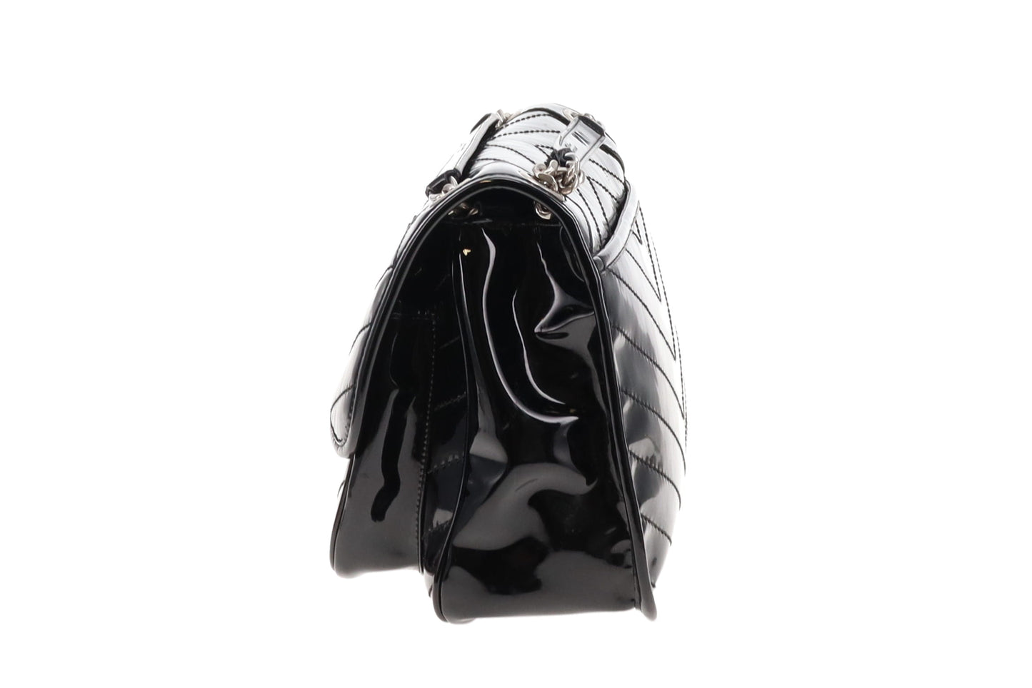 Saint Laurent All Black Patent Leather SHW Medium Niki 2023