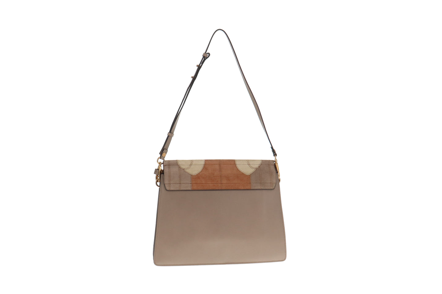 Chloe Faye Medium Suede And Leather Patchwork