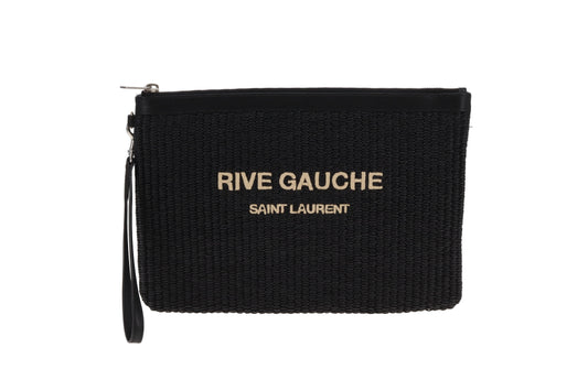Saint Laurent Rive Gauche Raffia Pouch