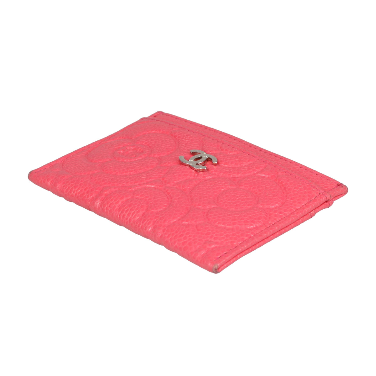 Chanel Card Holder Camelia Embossed Pink Leather 2020