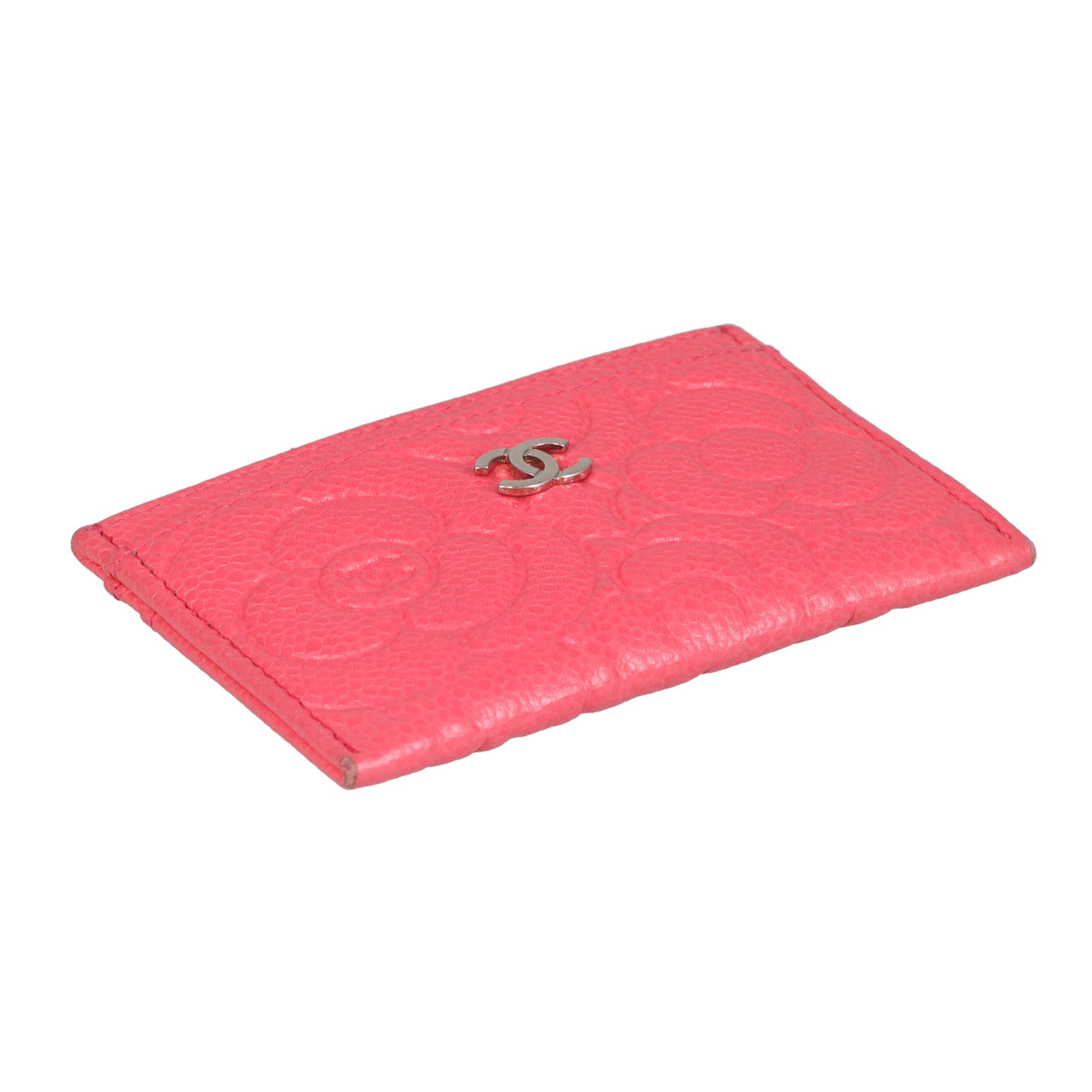 Chanel Card Holder Camelia Embossed Pink Leather 2020