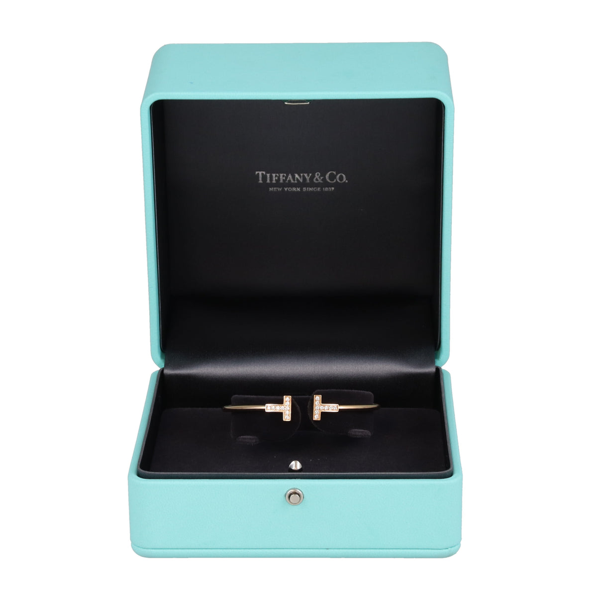 Tiffany & Co T Wire Bracelet 18k Rose Gold and Diamond