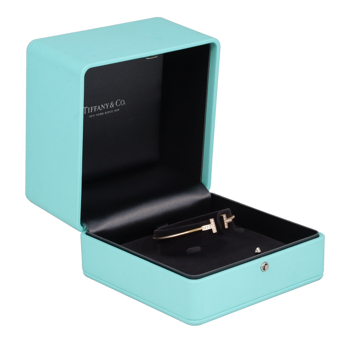 Tiffany & Co T Wire Bracelet 18k Rose Gold and Diamond
