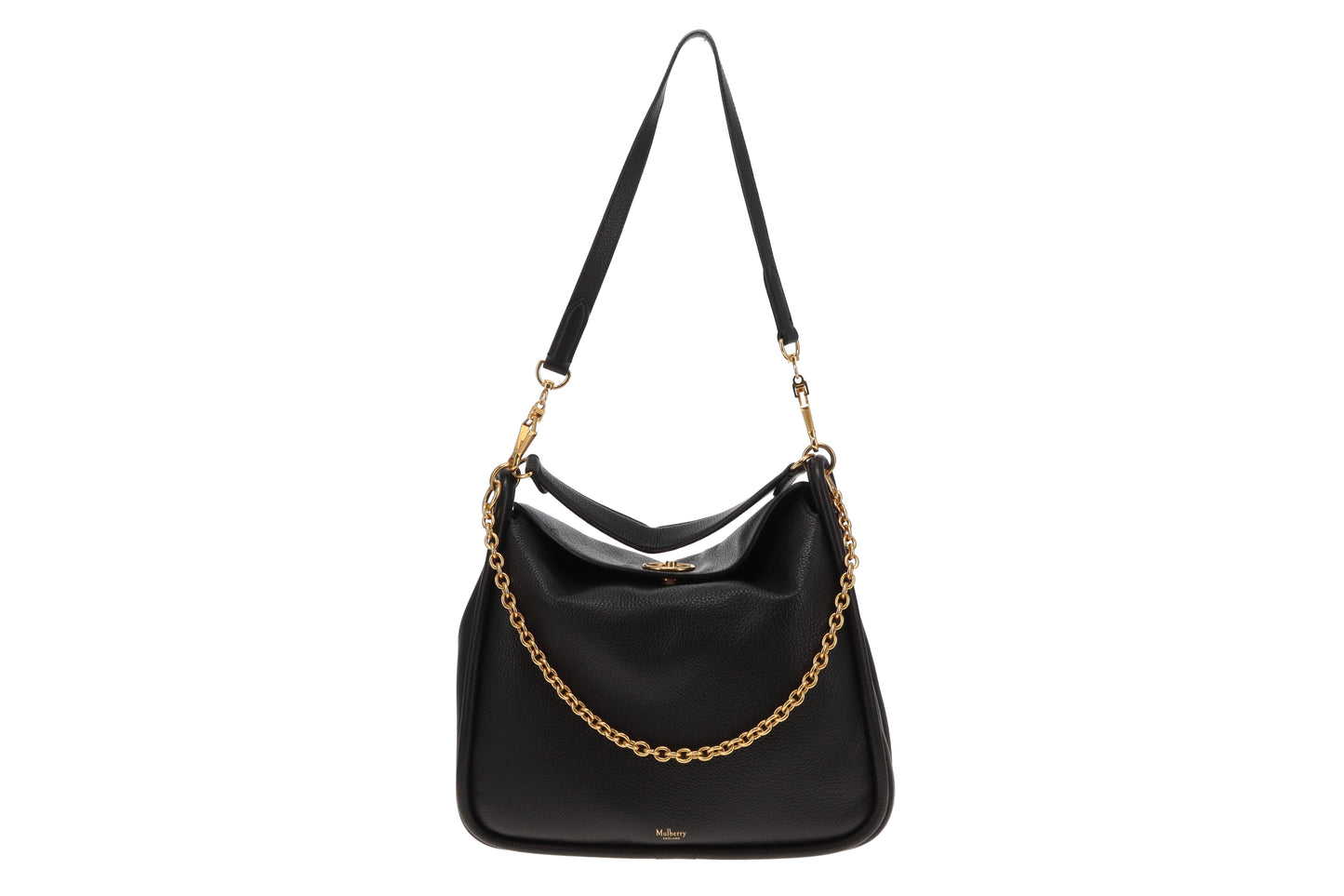 Mulberry Leighton Hobo Black Leather GHW