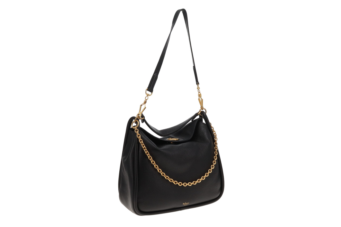 Mulberry Leighton Hobo Black Leather GHW
