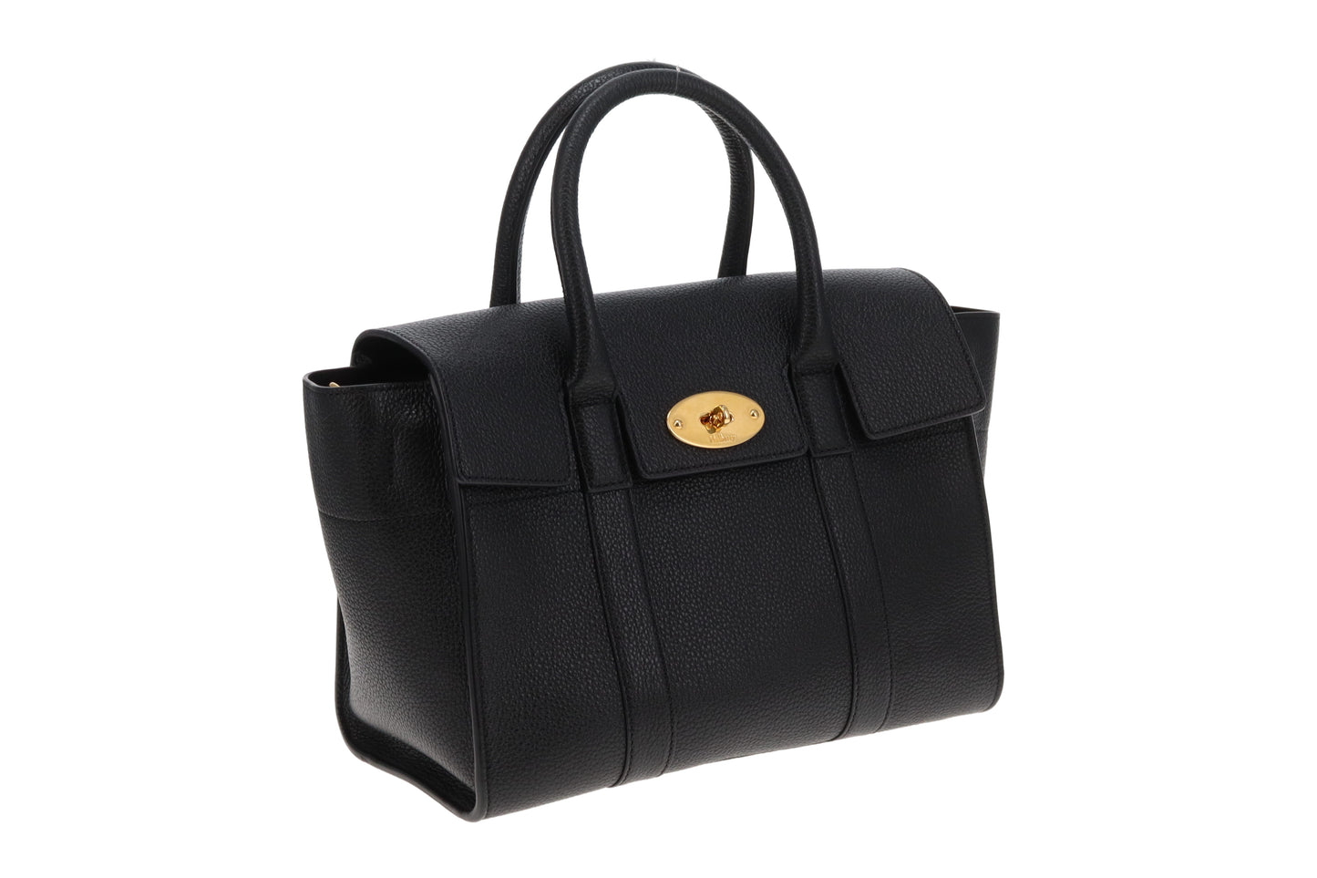 Mulberry Small Bayswater with Strap Black Classic Grain GHW