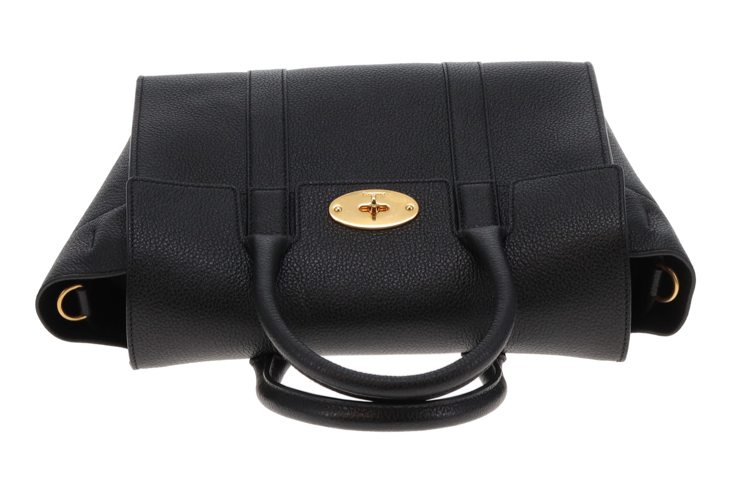 Mulberry Small Bayswater with Strap Black Classic Grain GHW