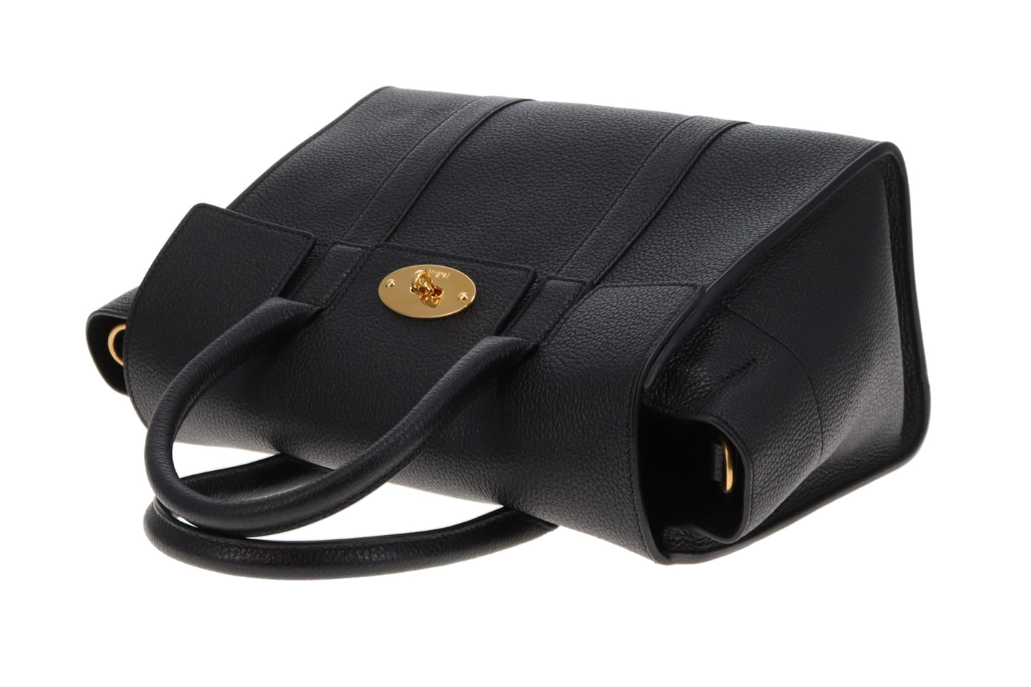 Mulberry Small Bayswater with Strap Black Classic Grain GHW