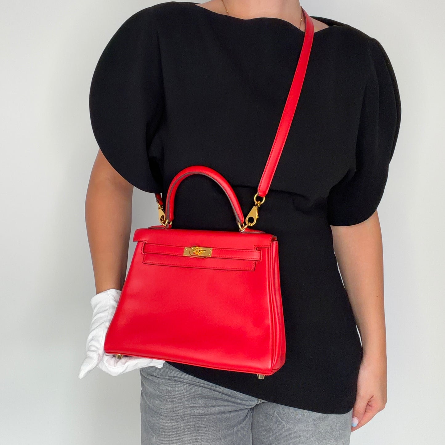 Hermes Kelly 25 Retourne Rouge de Coeur Swift GHW 2020