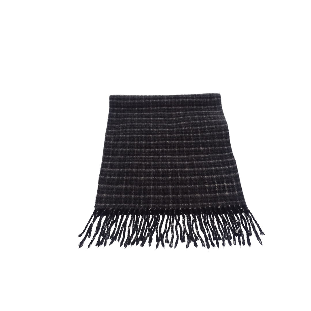 Dior Grey Check Wool and Cashmere Scarf