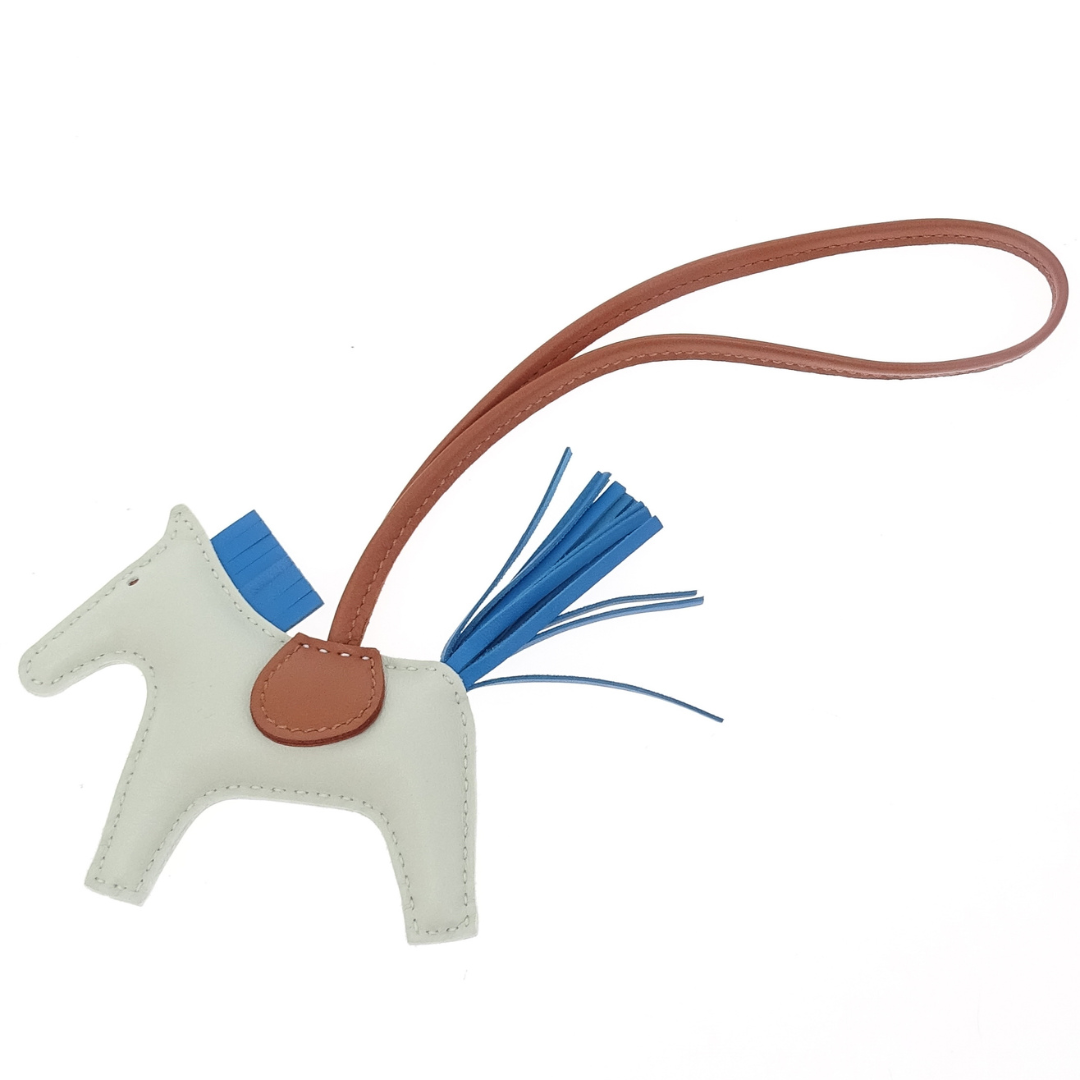 Hermes Rodeo Charm PM Vert Fizz, Bleu Zanzibar, Gold Milo Lambskin