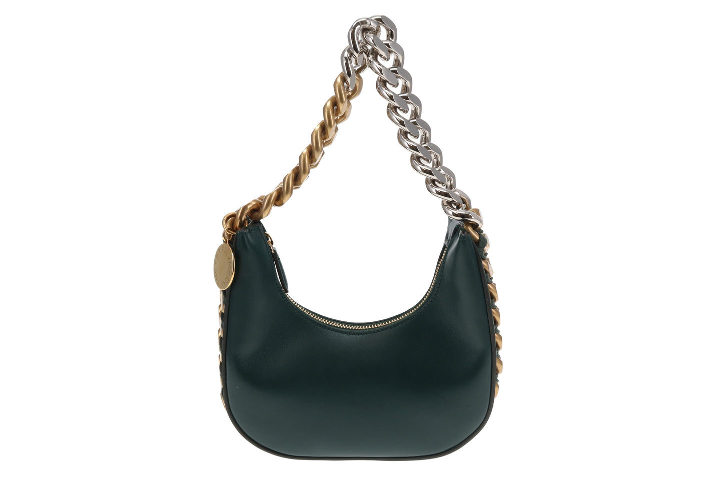Stella McCartney Frayme Shoulder Bag Green Faux Leather
