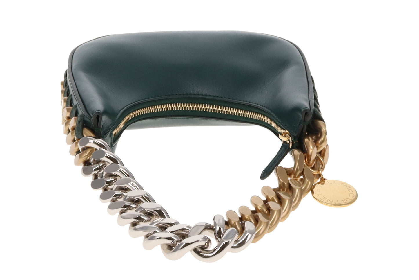 Stella McCartney Frayme Shoulder Bag Green Faux Leather