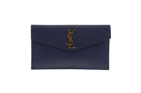 Saint Laurent Uptown Pouch Navy GHW