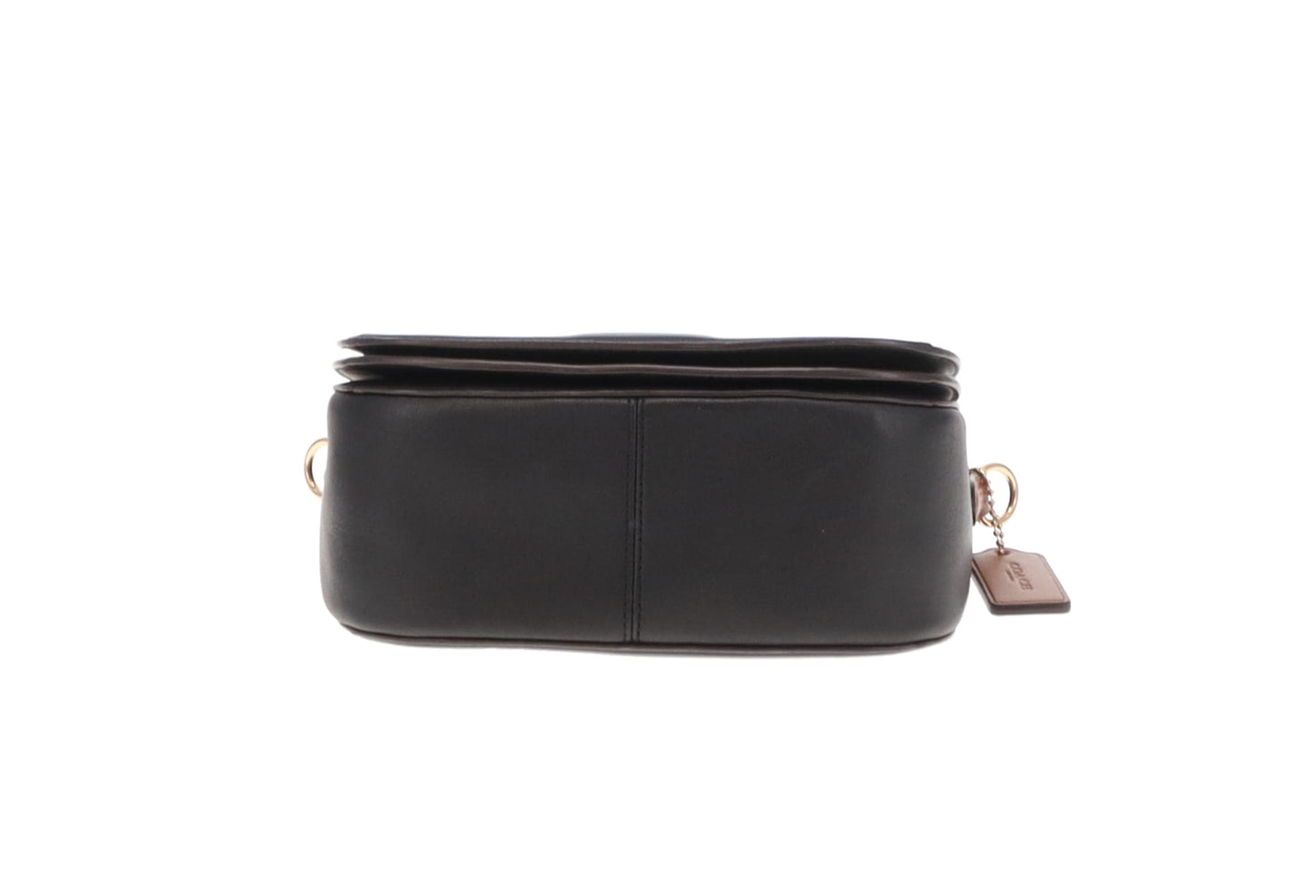 Coach Black and Brown Horse and Carriage Dot Print Saddle Bag