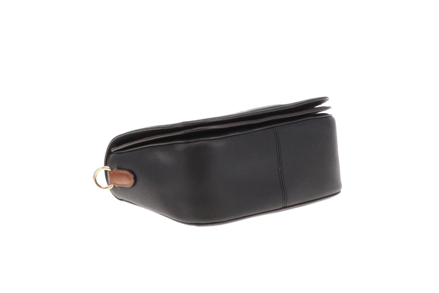 Coach Black and Brown Horse and Carriage Dot Print Saddle Bag