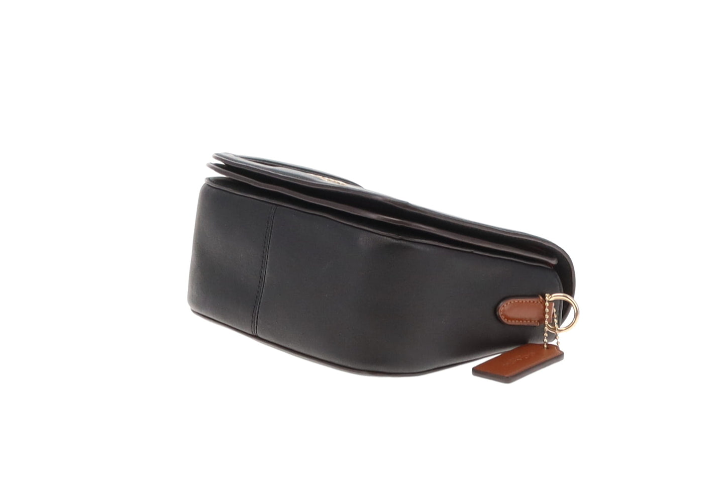 Coach Black and Brown Horse and Carriage Dot Print Saddle Bag