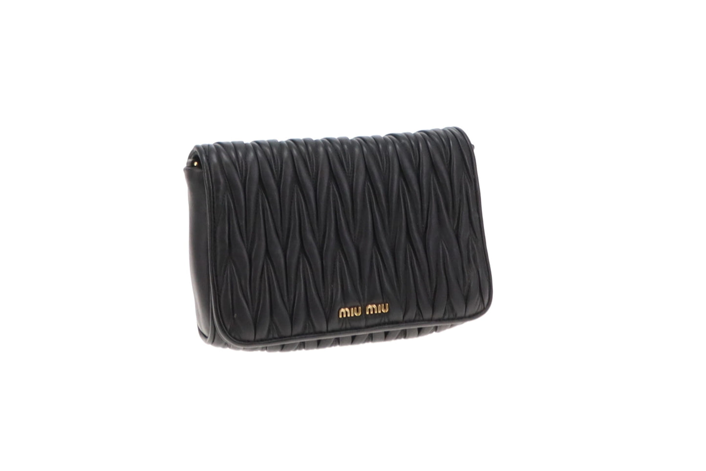MiuMiu Black GHW Matelasse Crossbody Bag