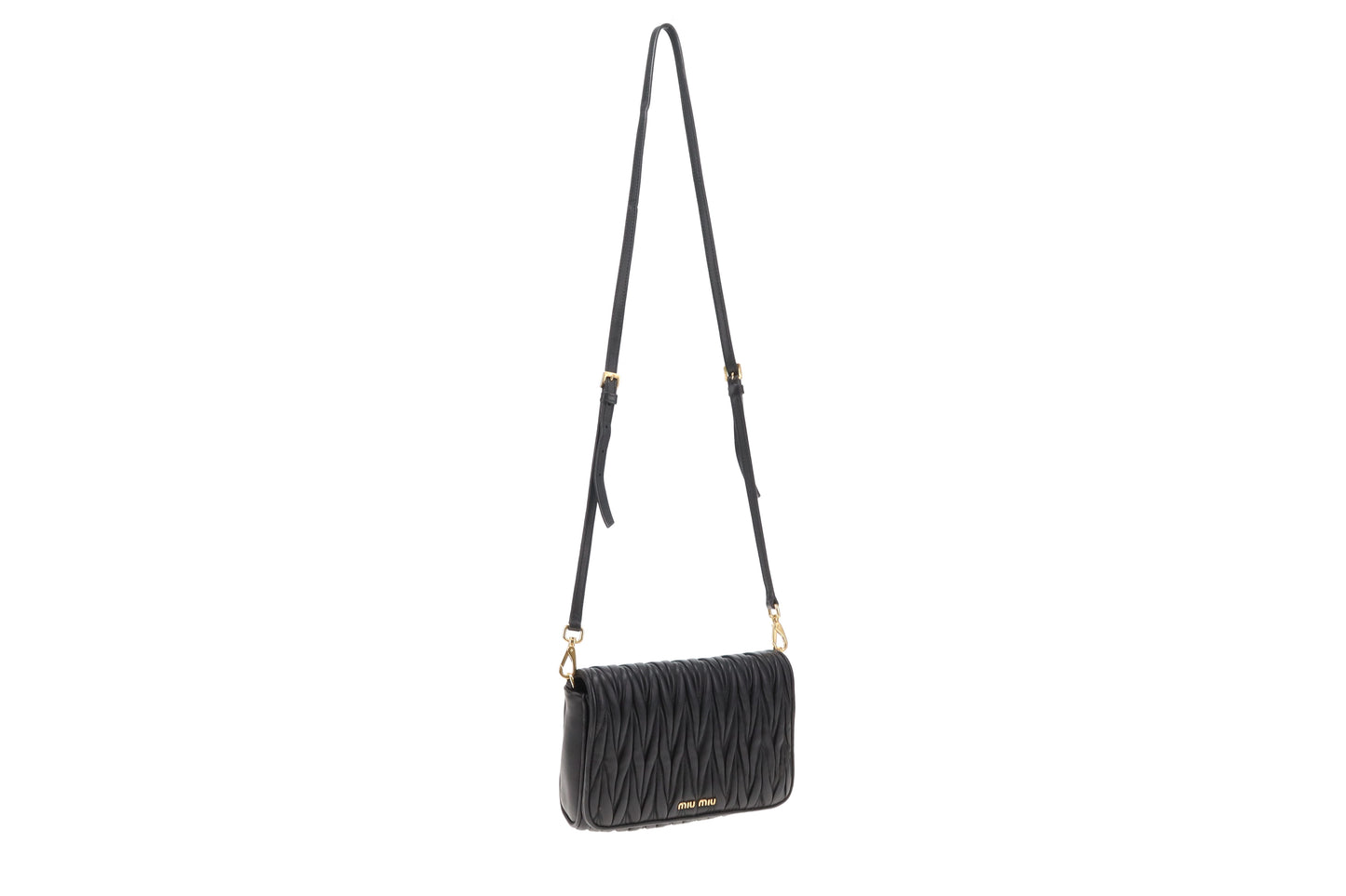 MiuMiu Black GHW Matelasse Crossbody Bag