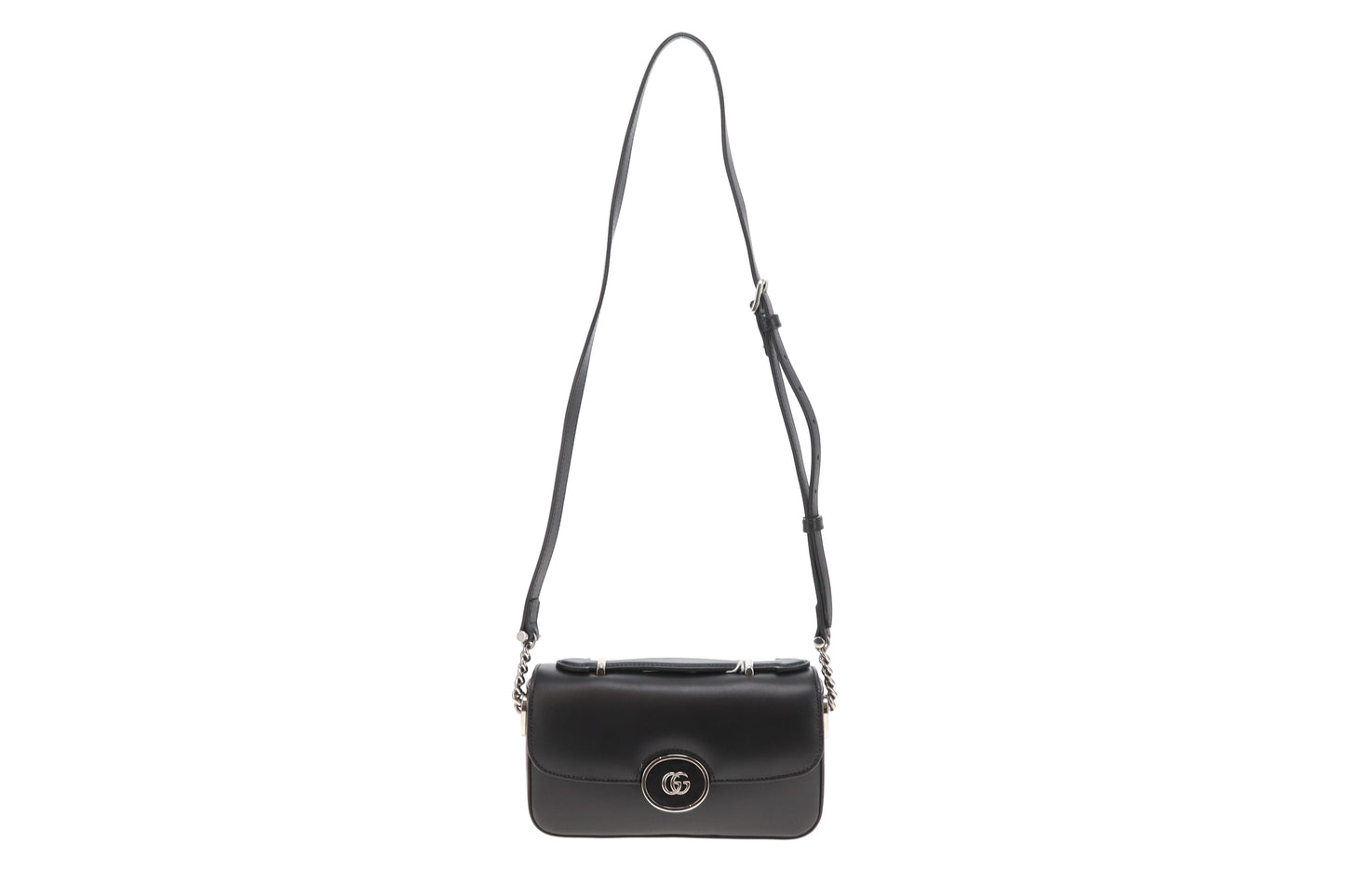 Gucci Black Leather SHW Petite GG Mini Shoulder Bag