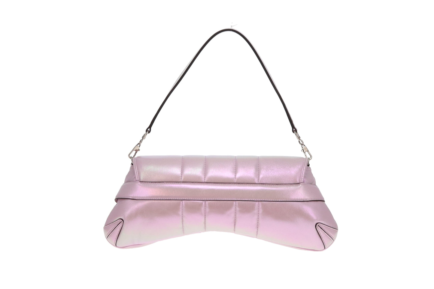 Gucci Pink Iridescent Leather SHW Horsebit Chain Shoulder Bag
