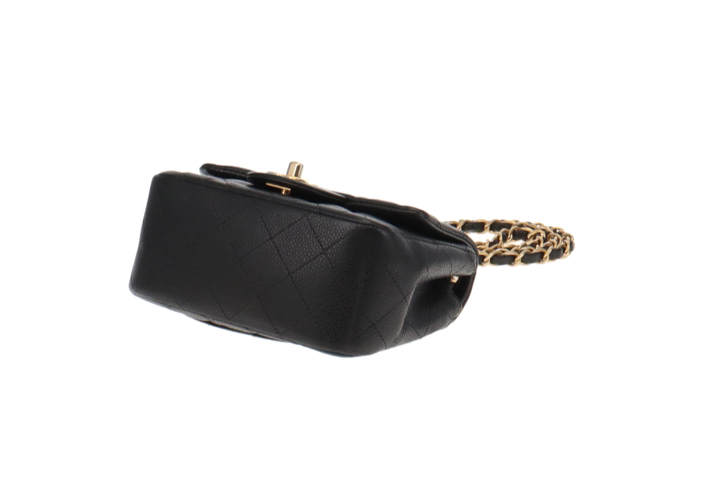 Chanel Black Caviar GHW Leather Mini Square Flap Bag