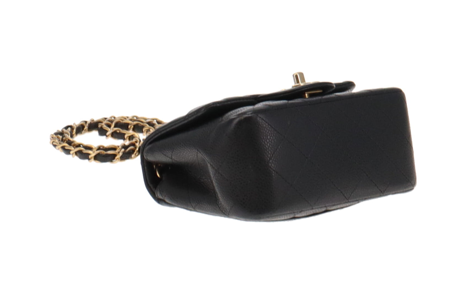 Chanel Black Caviar GHW Leather Mini Square Flap Bag