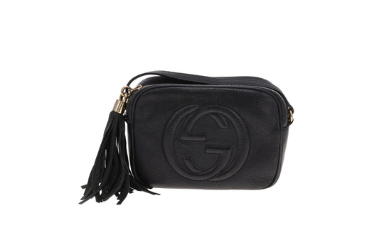 Gucci Soho Disco Black Camera Bag Grained Leather