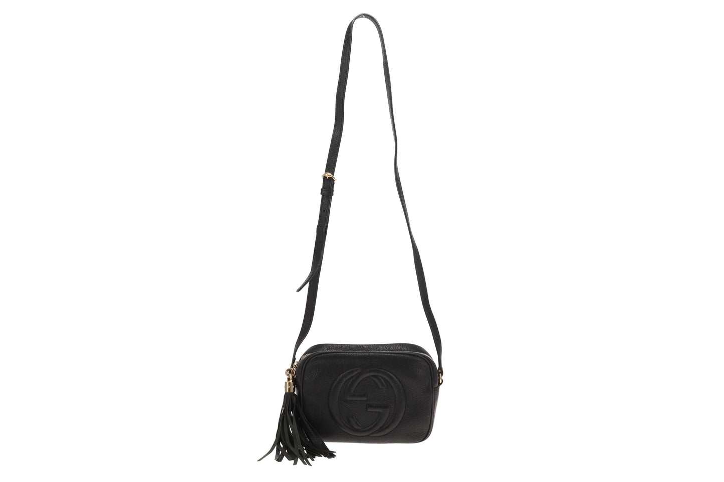 Gucci Soho Disco Black Camera Bag Grained Leather