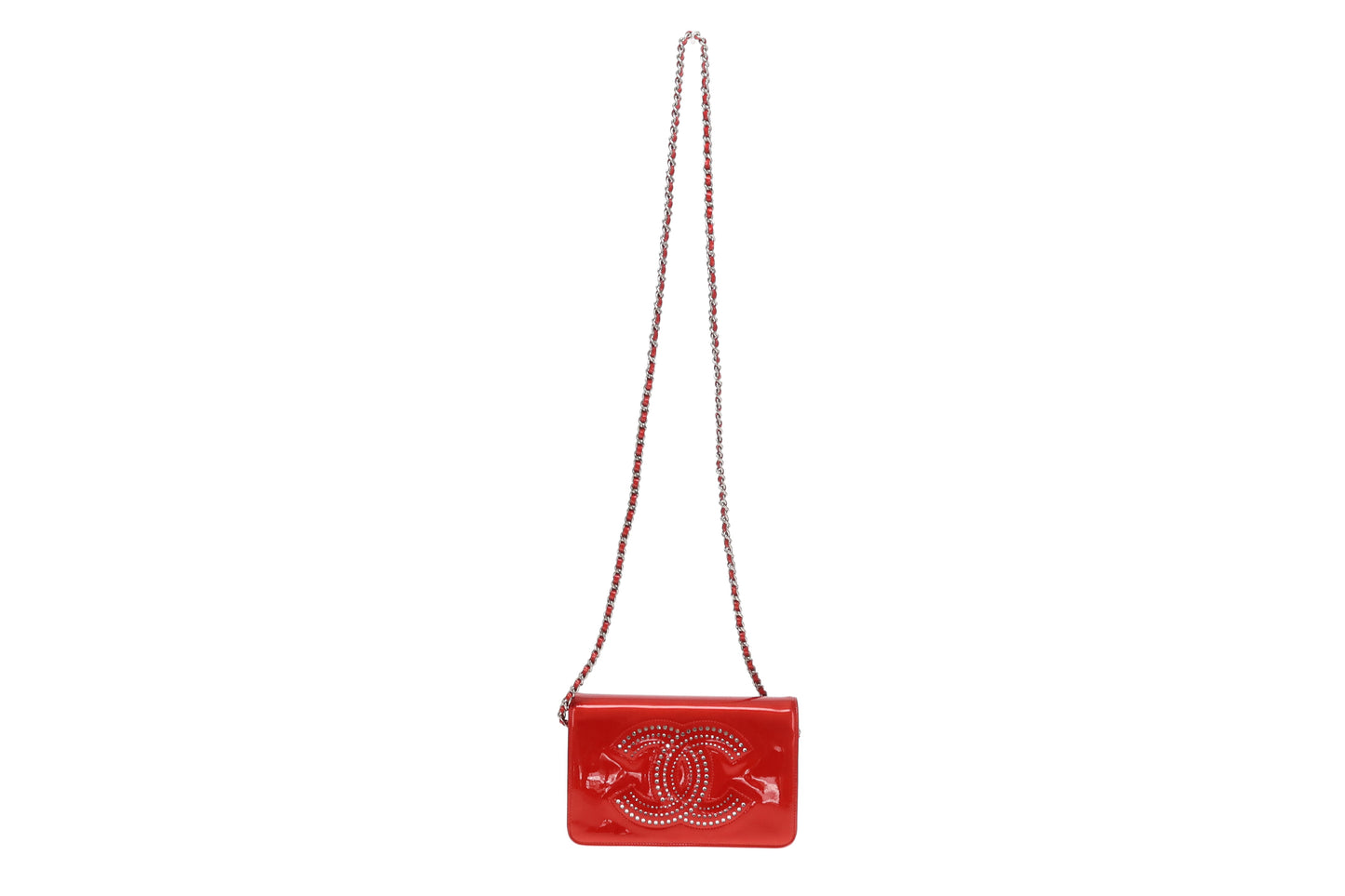 Chanel Wallet On Chain Strass CC Red Patent Leather 2009