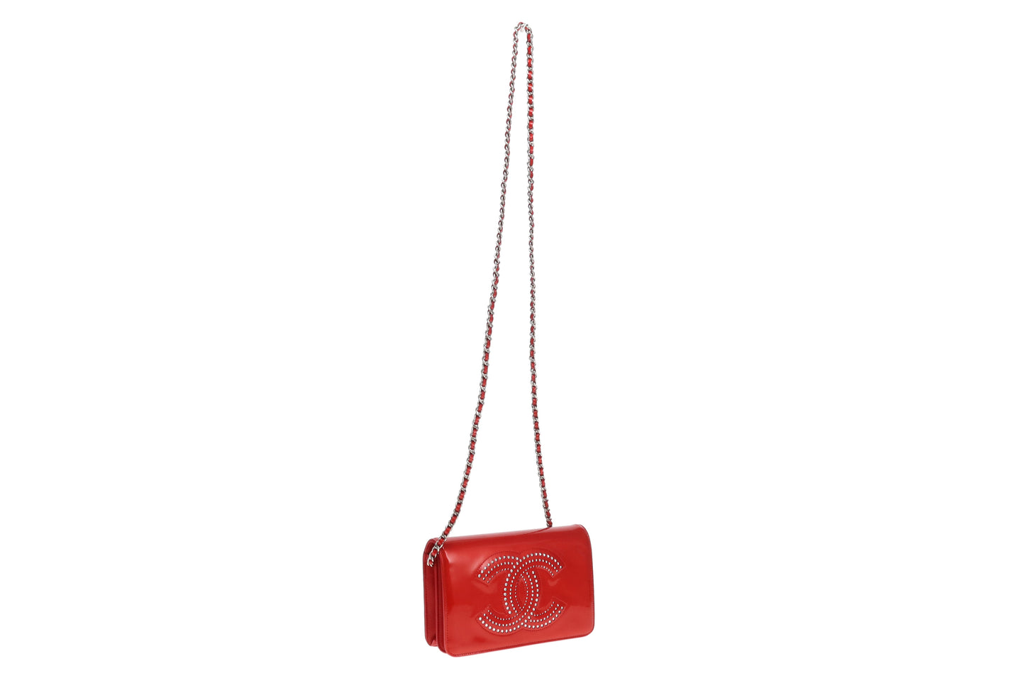 Chanel Wallet On Chain Strass CC Red Patent Leather 2009