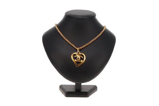 Chanel Goldtone 1995 Heart CC Vintage Chain