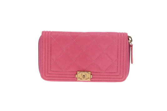 Chanel Boy Wallet Pink Soft Caviar GHW 2018/19