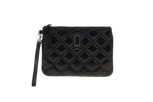 Marc Jacobs The Quilted Softshot Wristlet Pouch Black