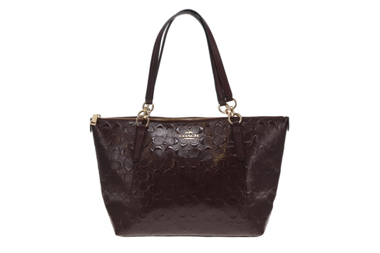 Coach Ava Tote In Signature Plum Patent