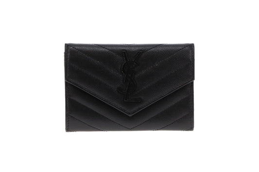 Saint Laurent Cassandre Flap Card Holder All Black 2022