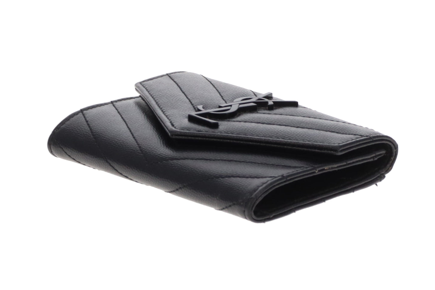 Saint Laurent Cassandre Flap Card Holder All Black 2022