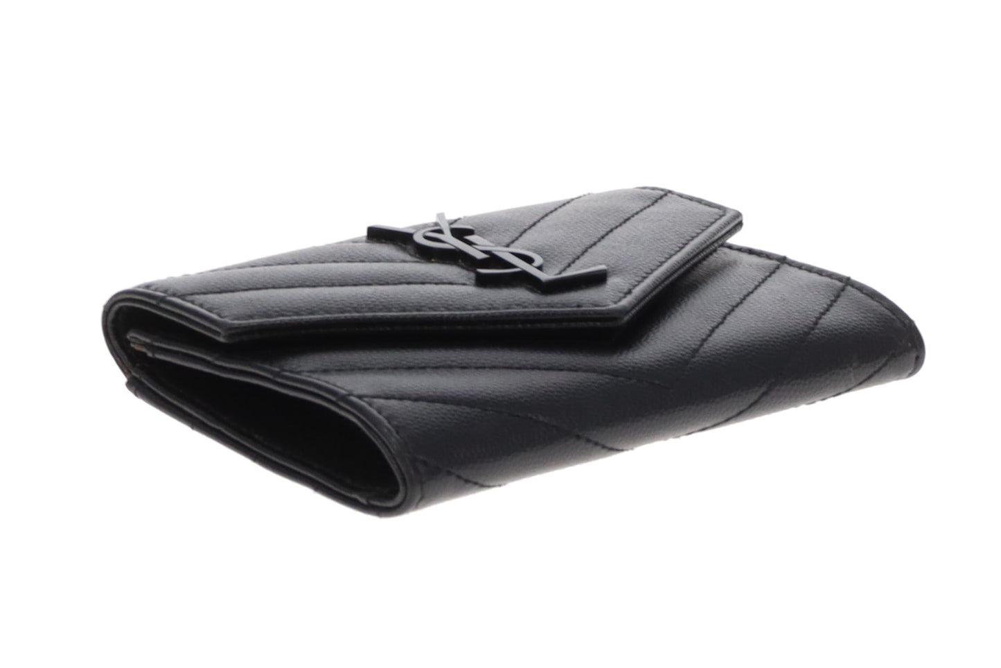 Saint Laurent Cassandre Flap Card Holder All Black 2022