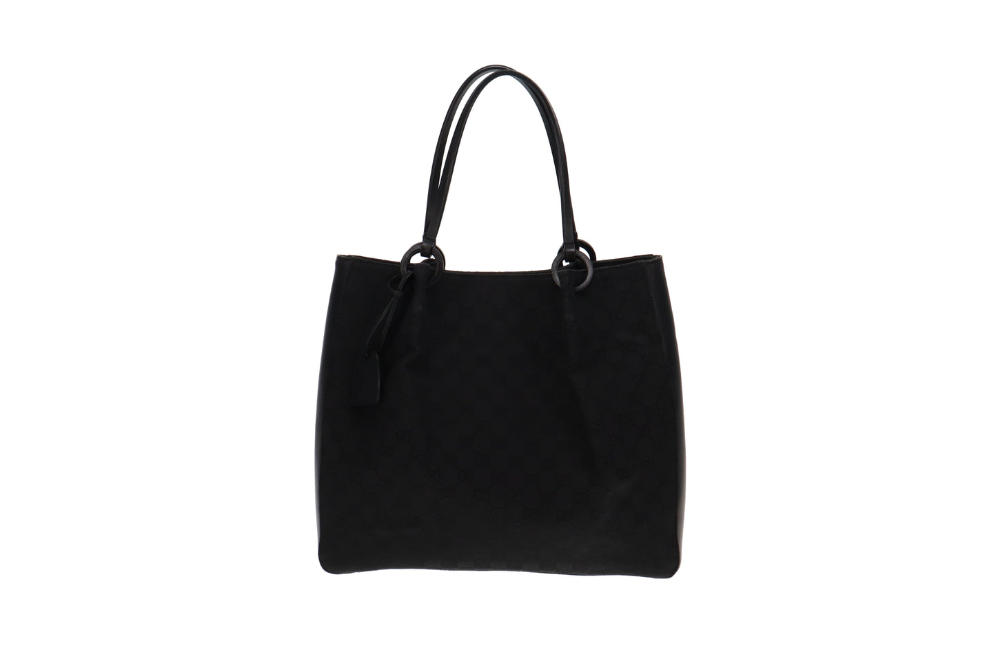 Gucci Vintage Black GG Tote Rouched
