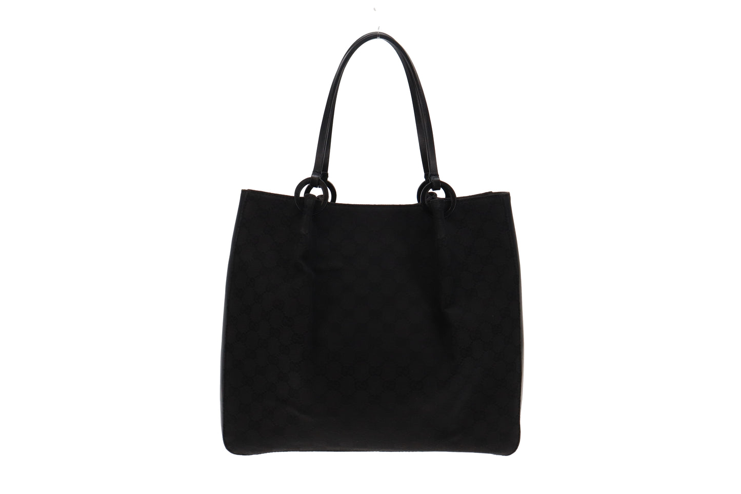 Gucci Vintage Black GG Tote Rouched