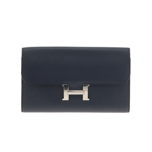 Hermes Constance Long Wallet Navy Epsom PHW 2018