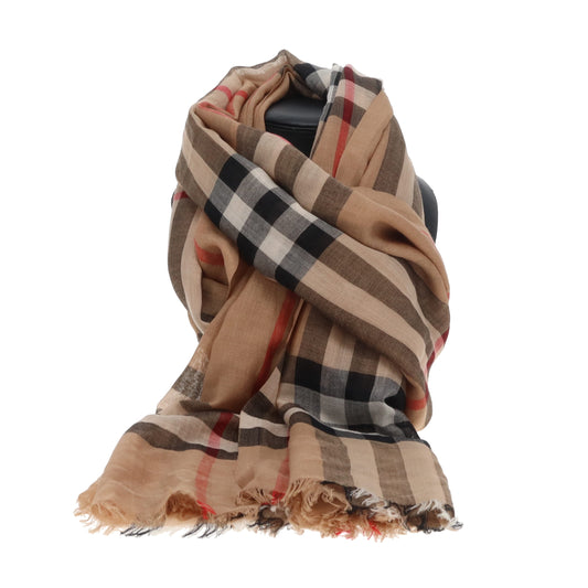 Burberry Scarf House Check Light Silk & Wool Blend