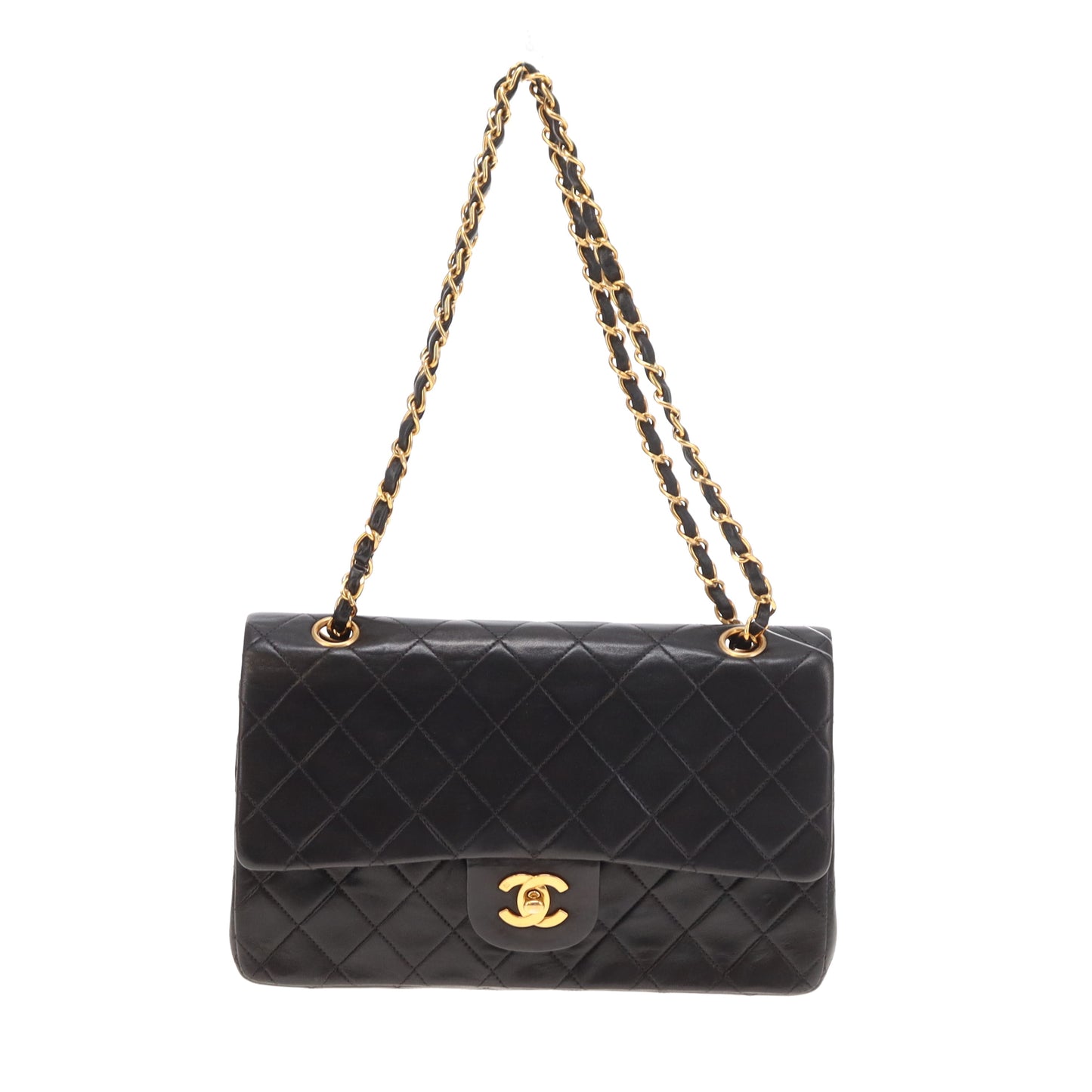 Chanel Classic Double Flap Medium Black Lambskin Gold Hardware 94/96
