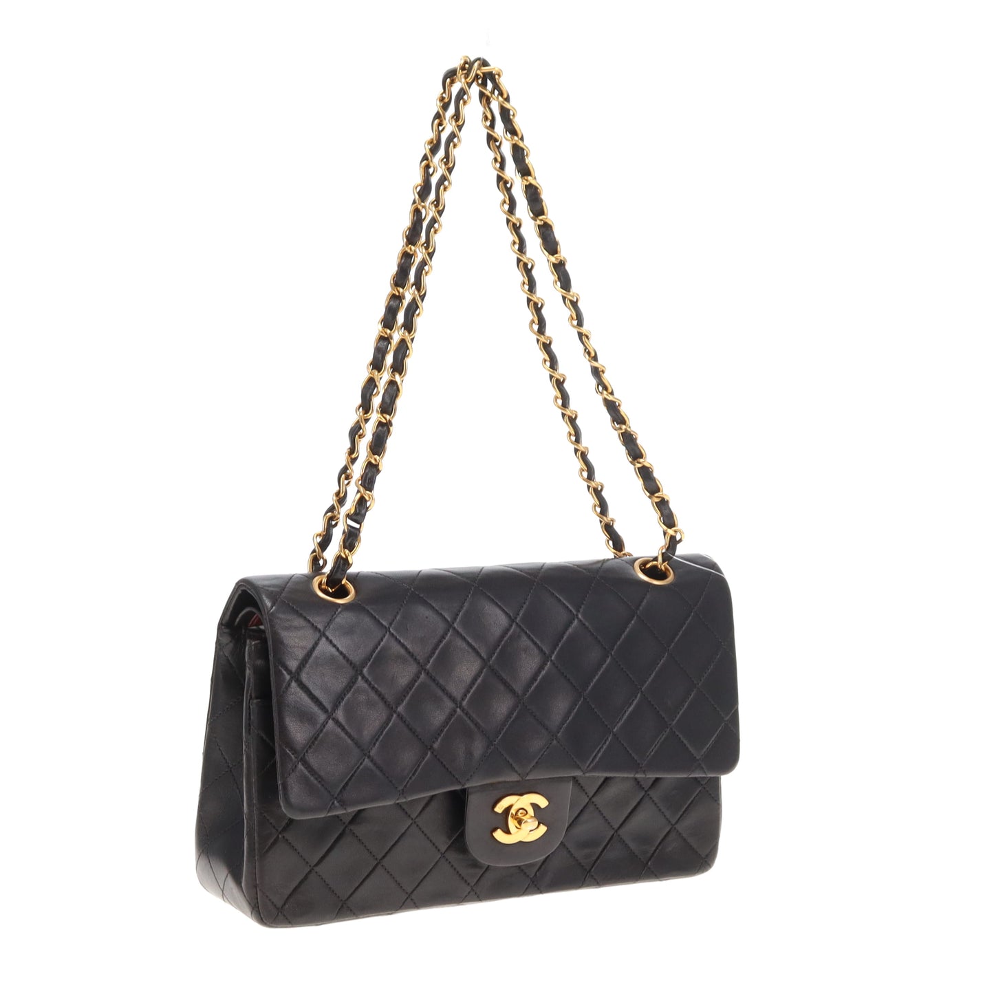Chanel Classic Double Flap Medium Black Lambskin Gold Hardware 94/96