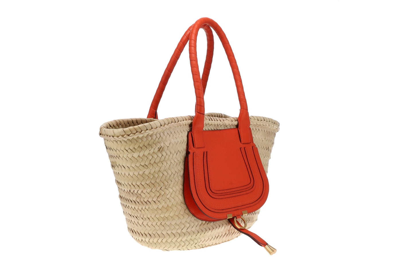 Chloe Marcie Basket Bag Medium Rusted Orange